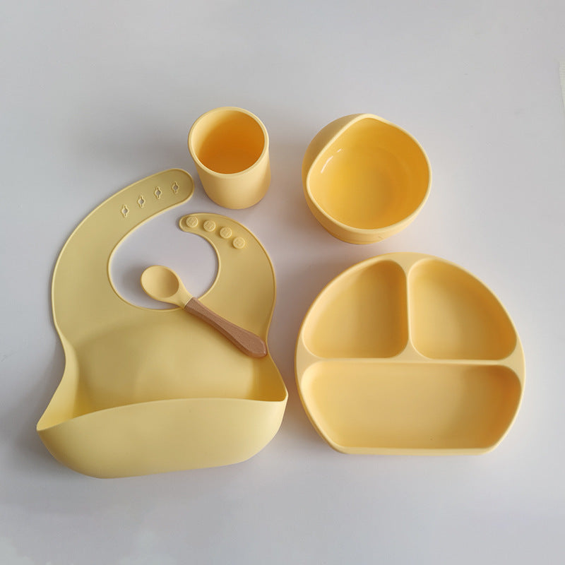 Children's Cutlery Meal Set Silicone Complementary Food Bowl