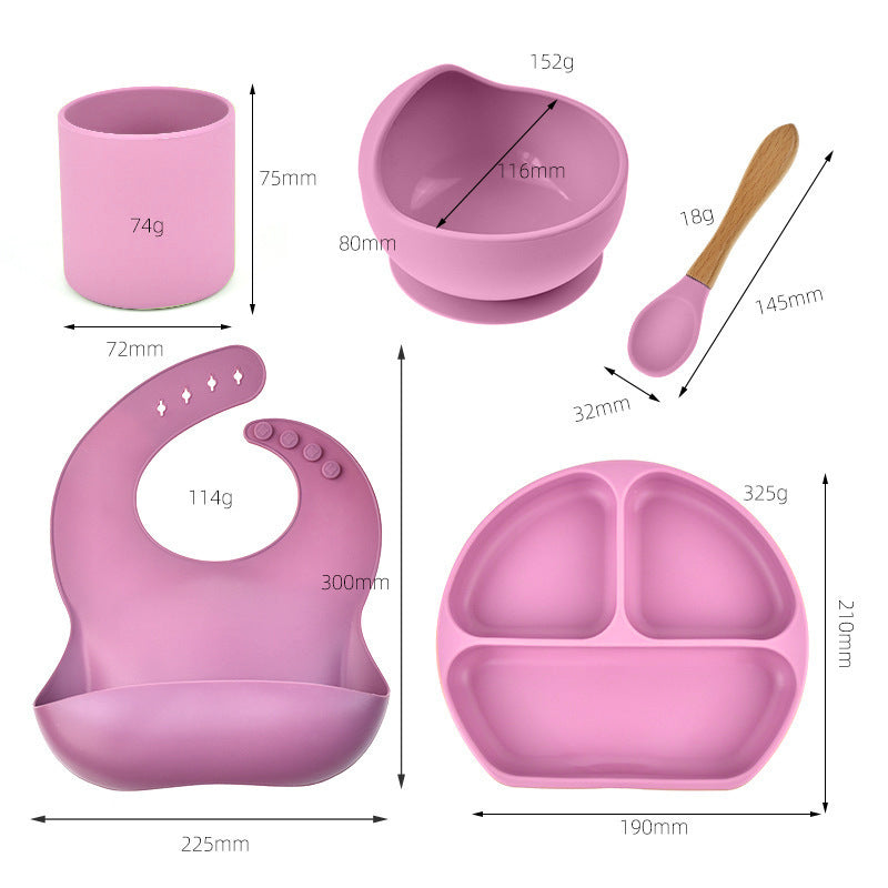 Children's Cutlery Meal Set Silicone Complementary Food Bowl