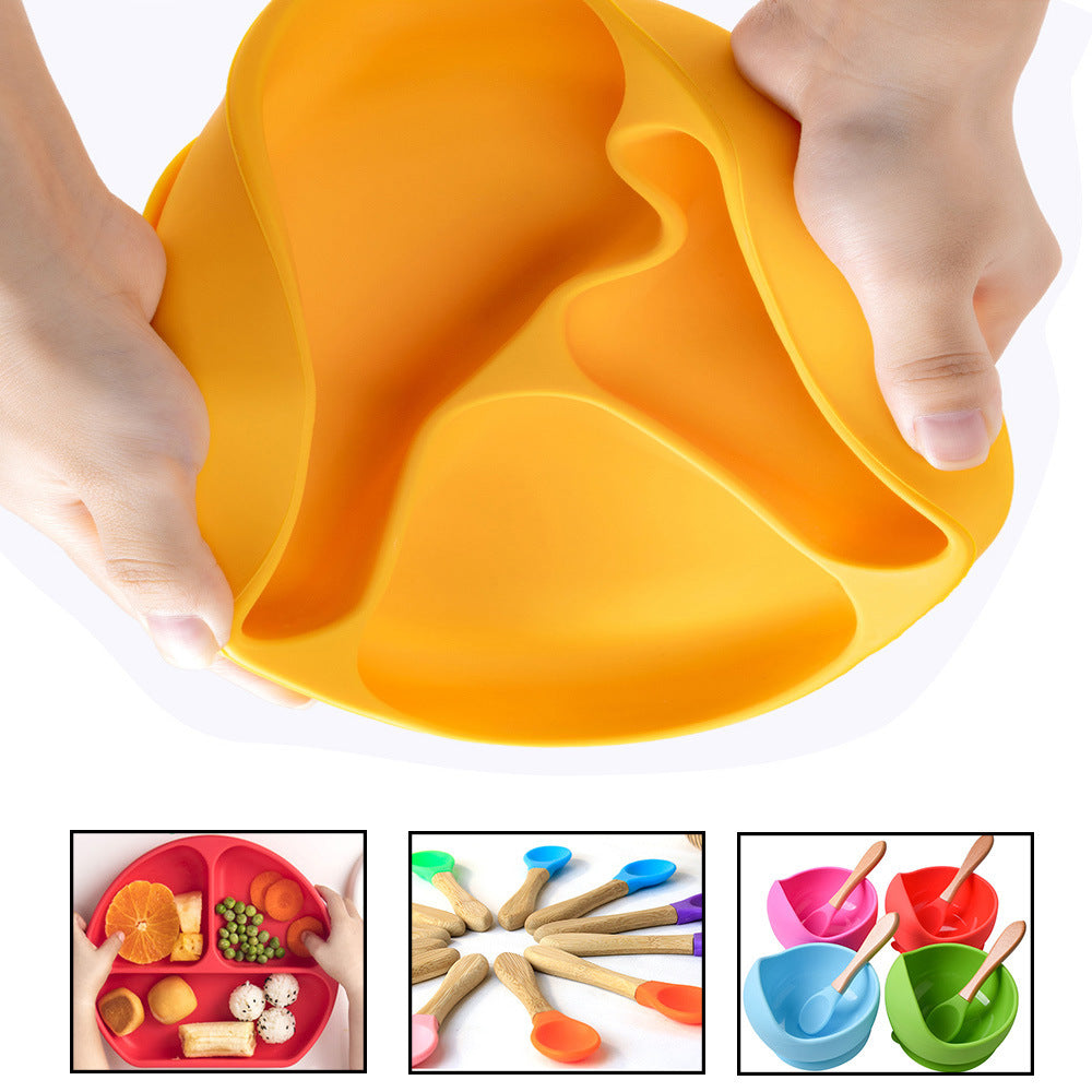Children's Cutlery Meal Set Silicone Complementary Food Bowl