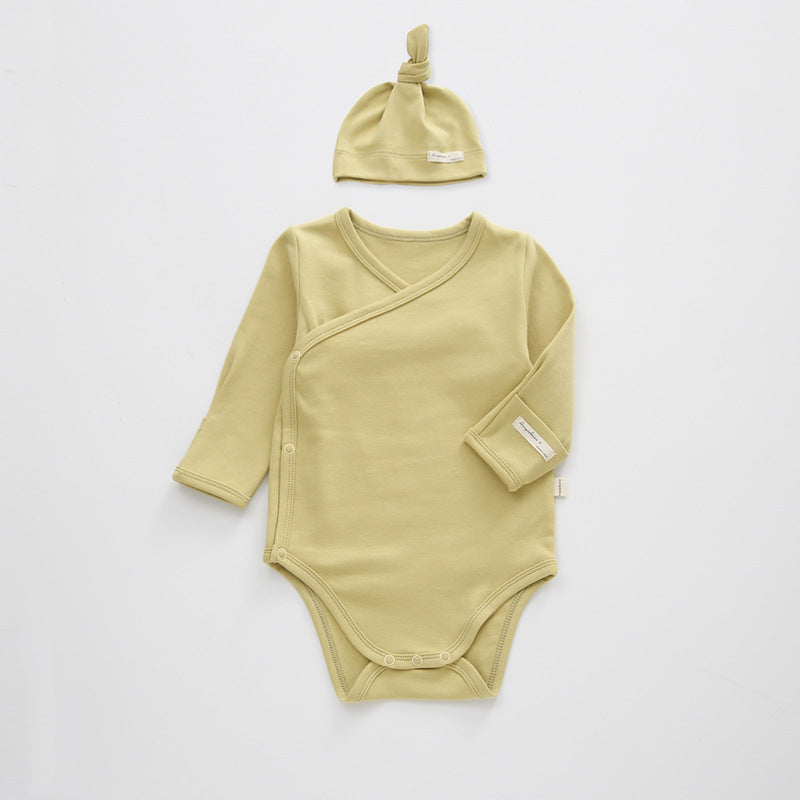 Pure Color Cotton Long-sleeved Newborn Clothes For Boys And Girls