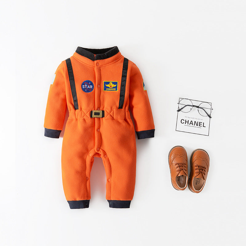 Autumn And Winter Boys' Long Sleeve Space Suit Jumpsuit