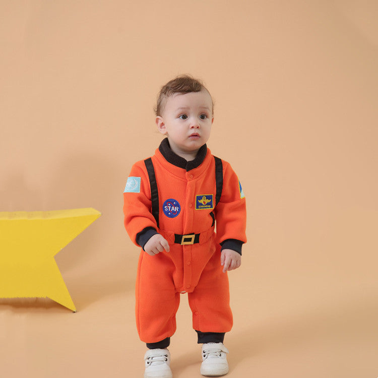 Autumn And Winter Boys' Long Sleeve Space Suit Jumpsuit