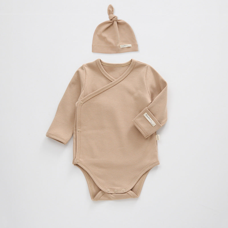 Pure Color Cotton Long-sleeved Newborn Clothes For Boys And Girls