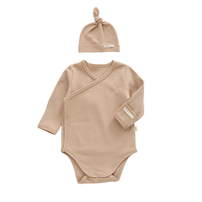 Pure Color Cotton Long-sleeved Newborn Clothes For Boys And Girls
