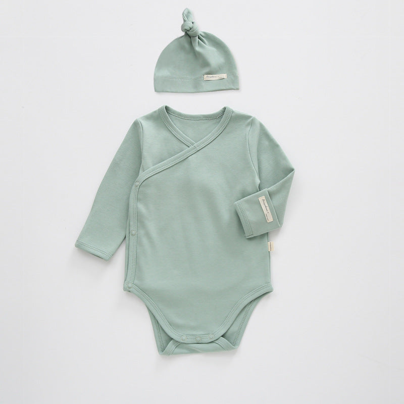 Pure Color Cotton Long-sleeved Newborn Clothes For Boys And Girls