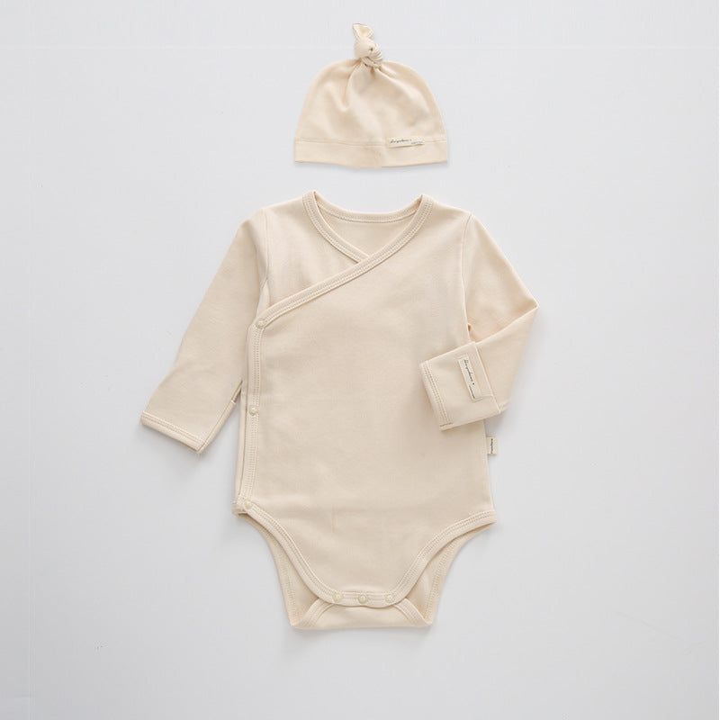 Pure Color Cotton Long-sleeved Newborn Clothes For Boys And Girls