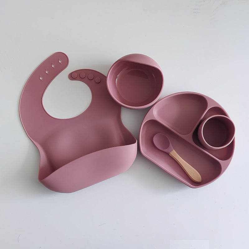 Children's Cutlery Meal Set Silicone Complementary Food Bowl
